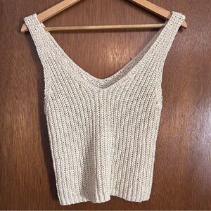 Jessica Simpson Cream Knit Sleeveless Top
